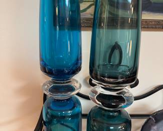 Contemporary glass vases...same style different coloring