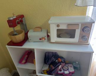 Kids’ play kitchen and storage