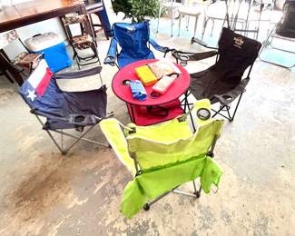 Camping chairs and table