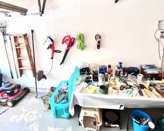 Mower, weed eater, blower, misc. tools