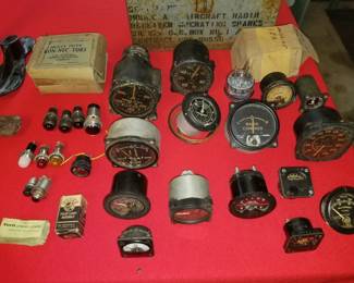 Vintage US Air Force Cockpit Gagues and Bulbs