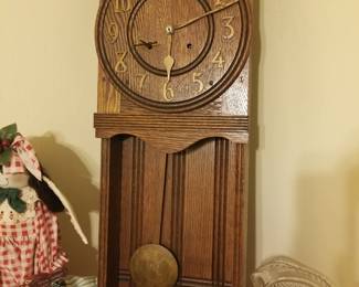 Mission Oak Wall Clock