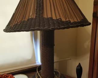 Unusual Vintage Wicker Lamp