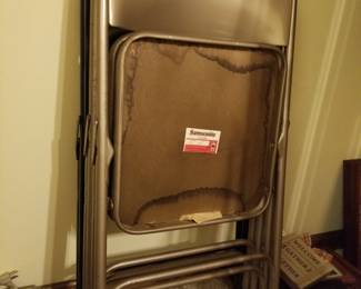 3 Folding Metal Chairs