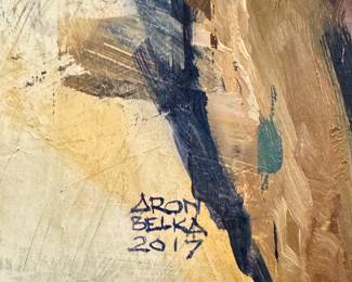 Aron Belka (Utah/New Orleans, b. 1974), "Sock Hat Study," oil on panel, 2017