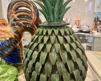 Pair San Miguel, Mexico ceramic pineapples
