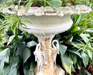 Antique cast aluminum planter