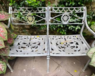 Cast aluminum garden bench