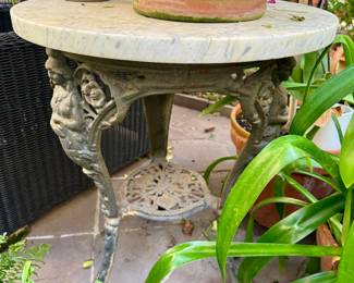 Antique cast iron marble tables