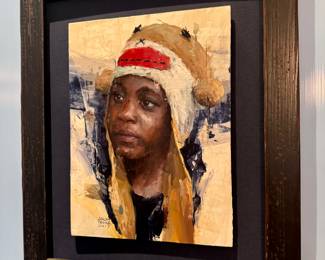 Aron Belka (Utah/New Orleans, b. 1974), "Sock Hat Study," oil on panel, 2017