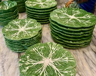 Cabbage dinnerware, marked as a set