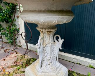 Antique cast aluminum planter