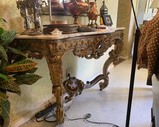 Marble top console