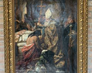 Baptism of St Stephen, large oil painting