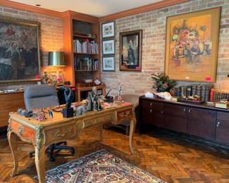 Louis Desk, Rosewood Credenza