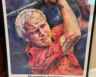 Autographed poster by Arnold Palmer, Deborah Vidal, Tom Steckmann, Gary McCord, Fuzzy Zoeller