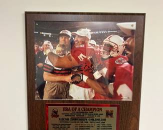 Signed Tom Osborne Era Of A Champion Plaque