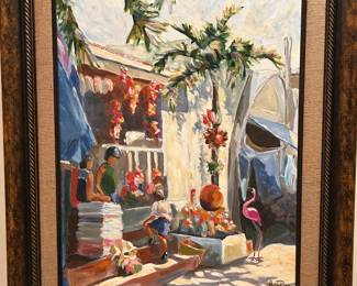 Acrylic on Canvas by Holly Hunter Berry "Pink Flamingo"