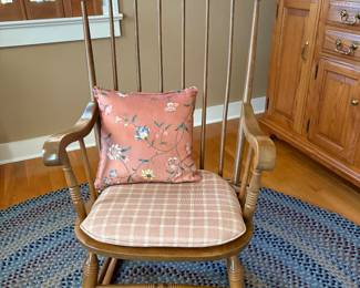 Rocking chair and braided rug