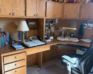 Custom office desk and office chair