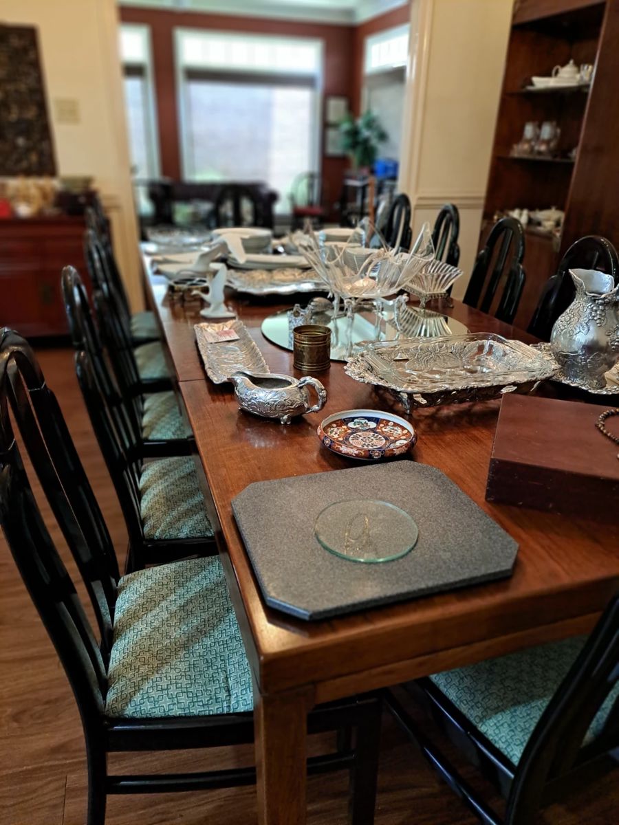 Solid wood table seats 12