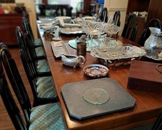 Solid wood table seats 12