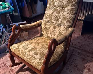 Antique gooseneck rocking chair