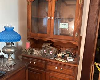 Pine stepback cupboard