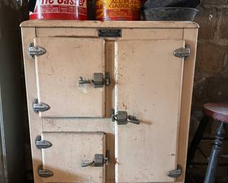 Antique metal ice box
