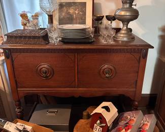 Antique oak server