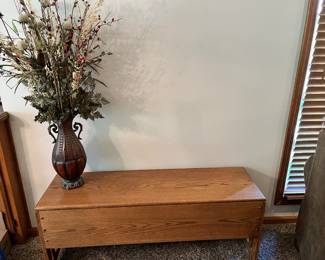 Wood bench with storage. Really nice!