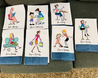 Hand painted tea towel sets, absolutely adorable!