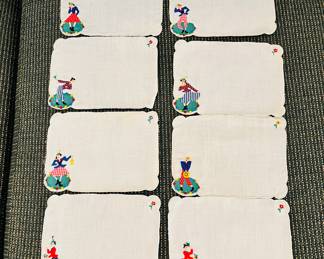 Hand embroidered cocktail cloths!