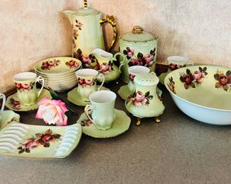 Hand decorated service for six.