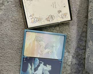 vintage stationary and playing cards