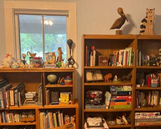 children's books (modern and vintage), toys, nursery decor, vintage geese figures, dog books, board games, puzzles, handmade signed figures