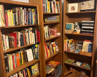 art books and creativity kits, vintage art pamphlets, flip books, handmade sculptures