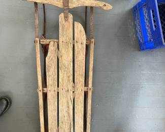 vintage wooden sled
