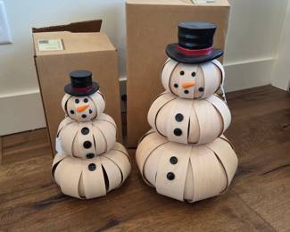 Longaberger small and large snowmen 