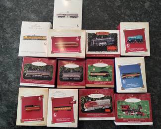 Hallmark collectible train ornaments 