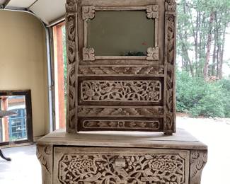 Table top small carved chest