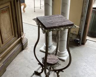 Marble plant stand- marble columns (as found)