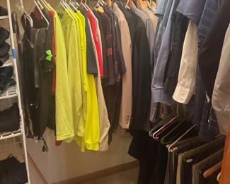 Men’s suits, dress shirts, tshirts, jeans , belts 