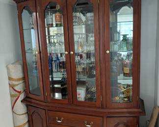 Amish made China cabinet, contents sold separately 