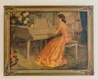 "Girl at the Piano" Framed Print