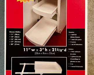 (2) New 11" Roll-Out Kitchen Drawers