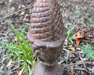 (3) Cast Iron Pinecone Garden Finials