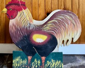 Hand Painted Rooster Planter