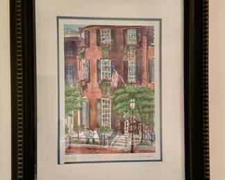 "Louisburg Square - Beacon Hill," Signed Print