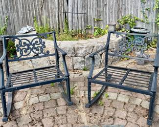 (2) Cast Aluminum Rocking Chairs